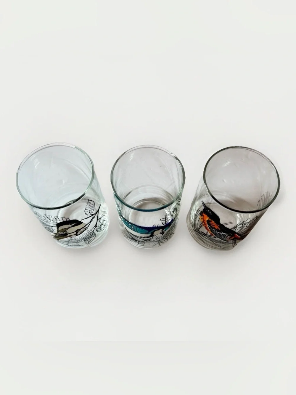 Vintage Anchor Hocking Woodland Songbird Bird Drinking Glasses Set‎ Of 3